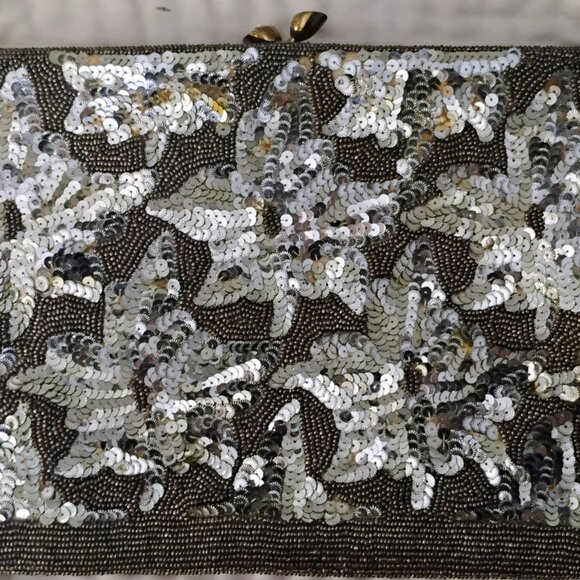 Walborg De Pinna Vintage Handmade clutch sequins and beaded made in Belgium - Picture 2 of 6